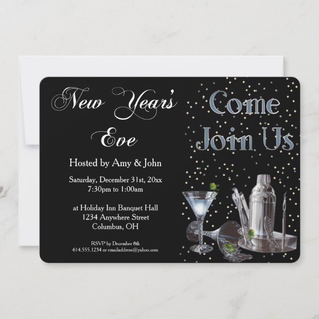New Year's Eve Cocktail Party Invitation (Front)