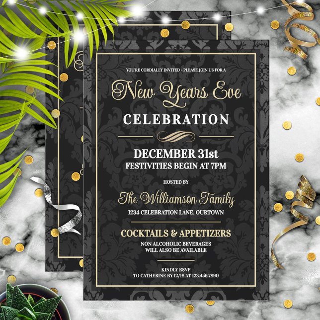 New Years Eve Cocktail Party Invitation (Creator Uploaded)