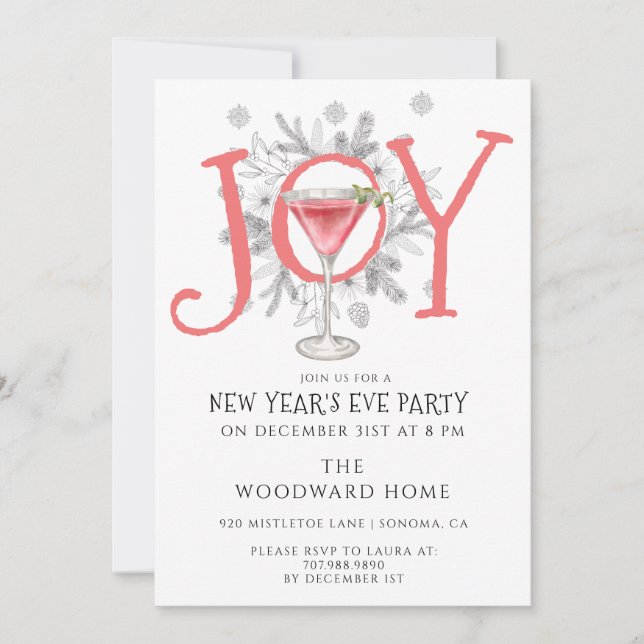 New Year's Eve Cocktail Party Invitation (Front)