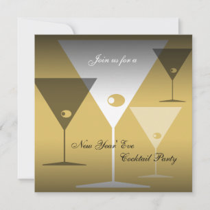 New Year's Eve Cocktail Party Invitation Martini