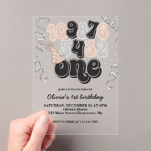 New Years Eve Countdown First Birthday Invitation