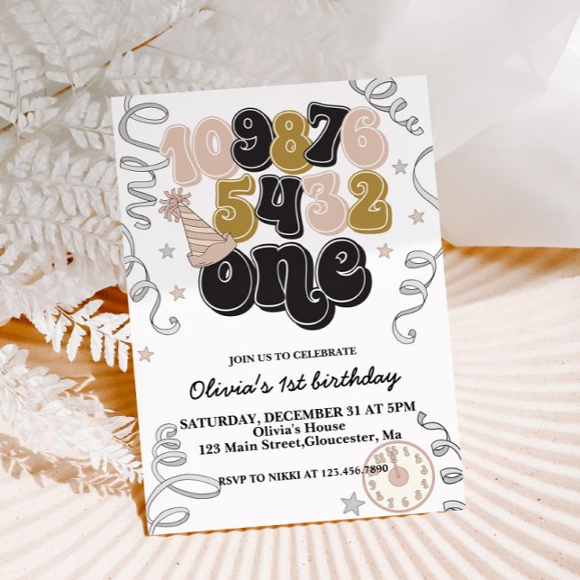 New Years Eve Countdown First Birthday Invitation (Creator Uploaded)