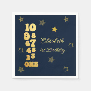 New Years Eve Countdown First Birthday Napkin
