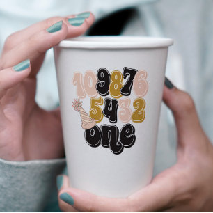 New Years Eve Countdown First Birthday Paper Cups
