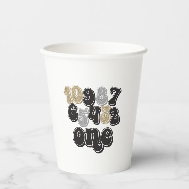 New Years Eve Countdown First Birthday Paper Cups (Front)