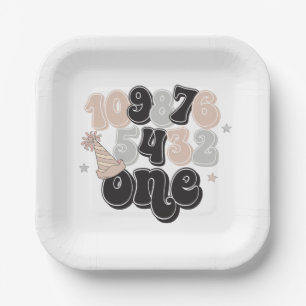 New Years Eve Countdown First Birthday Paper Plate