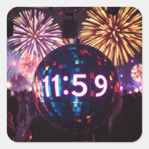 New Year's Eve Countdown Square Sticker