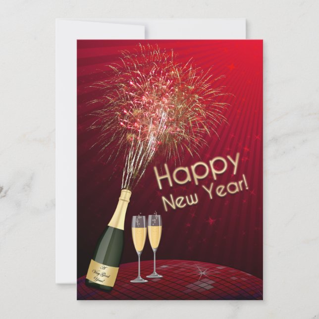 New Year's Eve Fireworks Let's Party Invitation 3 (Front)