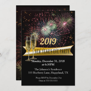 New Year's Eve Fireworks Party Invitation