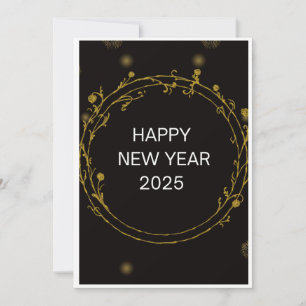 NEW YEARS EVE GIFT Golden Holiday card