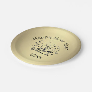 New Years Eve Gold Dated Paper Plate