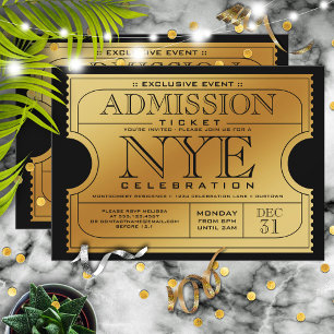 New Year's Eve Golden Ticket Party  Invitation