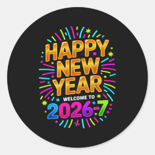 New Year's Eve Happy New Year 2026-7 Funny 67 Kids Classic Round Sticker
