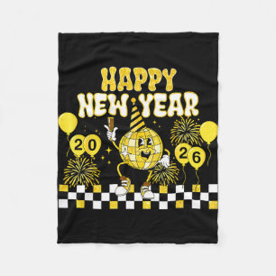 New Year's Eve Hello 2026 Happy New Year 2026 Disc Fleece Blanket