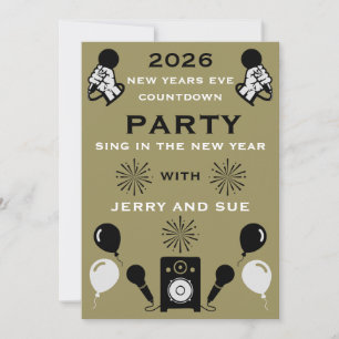 New Years Eve Karaoke Countdown Invitation