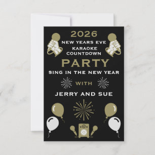 New Years Eve Karaoke Countdown Invitation