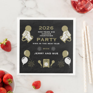 New Years Eve Karaoke Countdown Napkin
