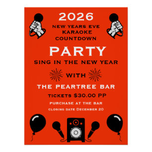 New Years Eve Karaoke Countdown Poster