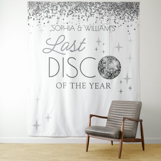 New Year's Eve Last Disco Of The Year Backdrop Tapestry (In Situ)