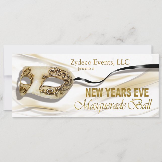 New Years Eve Masquerade Ball Party Invitation (Front)
