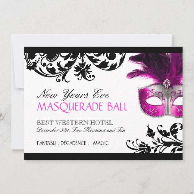 New Years Eve Masquerade Invitation (Front)