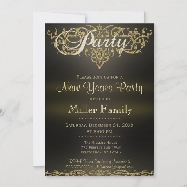 New Year's Eve | Modern Elegance Invitation (Front)
