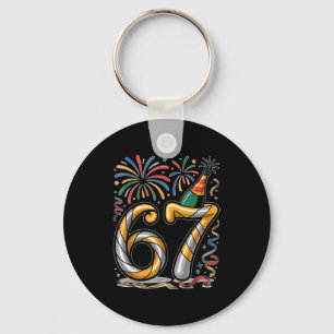 New Years Eve Number 67 Or 67th Birthday Cool Meme Key Ring