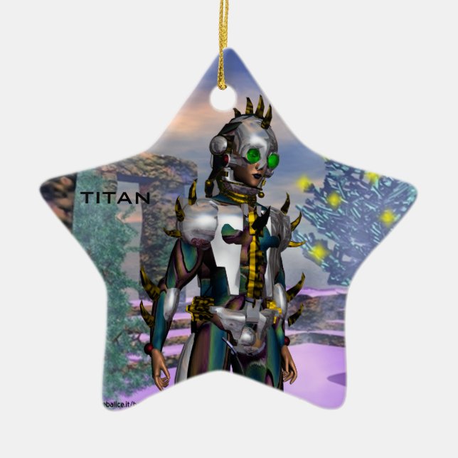 NEW YEAR'S EVE OF A CYBORG  / ARES CERAMIC TREE DECORATION (Front)