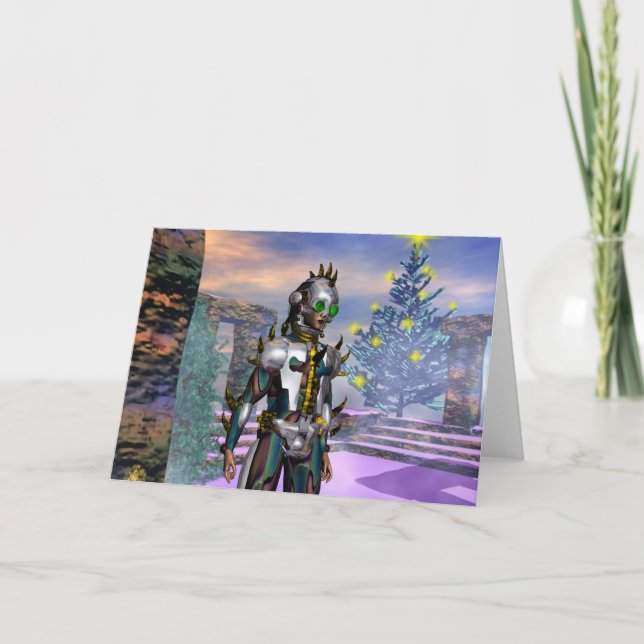 NEW YEAR'S EVE OF A CYBORG DROPPED... HOLIDAY CARD (Front)
