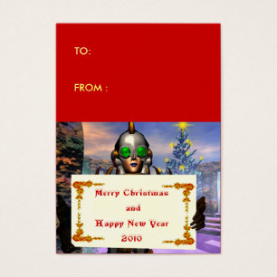 NEW YEAR'S EVE OF A CYBORG gift tag