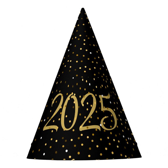 New Years Eve Party 2025 Gold Party Hat (Front)
