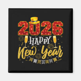 New Years Eve Party 2026 Fireworks Happy New Year Magnet