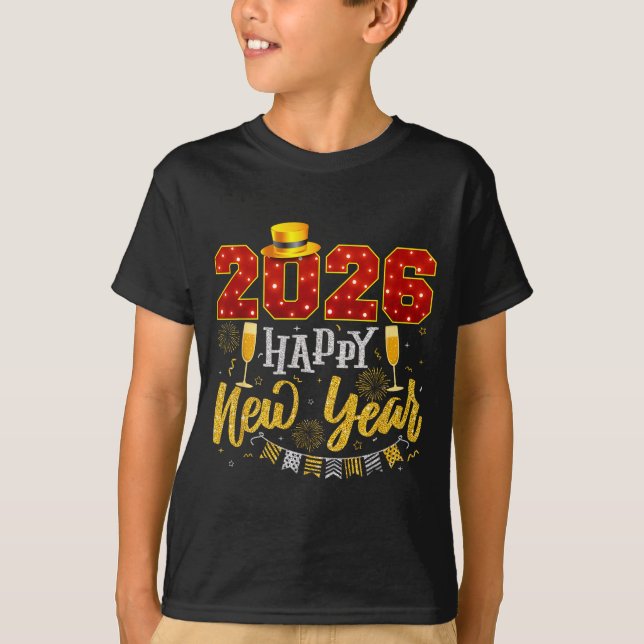 New Years Eve Party 2026 Fireworks Happy New Year  T-Shirt (Front)