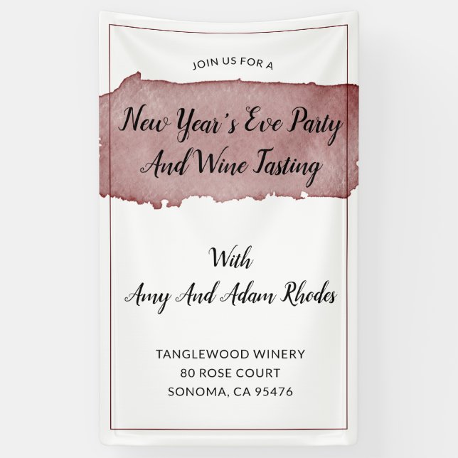 New Year's Eve Party And Wine Tasting Banner (Vertical)