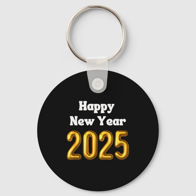 New Years Eve Party Balloons Gold Celebrate Nye  Key Ring (Front)