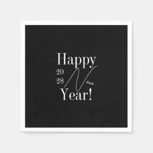 New Year's Eve Party Black and White Napkin