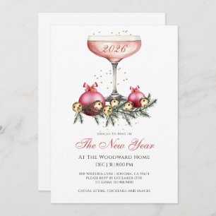New Year's Eve Party Champagne Invitation