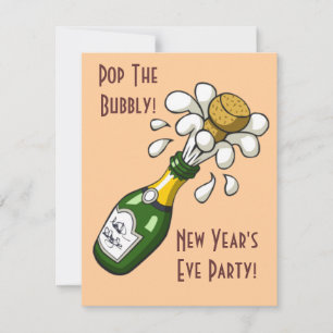 New Years Eve Party Champangne Invitations