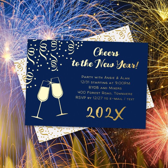 New Years Eve Party Clink Confetti Gold (Creator Uploaded)