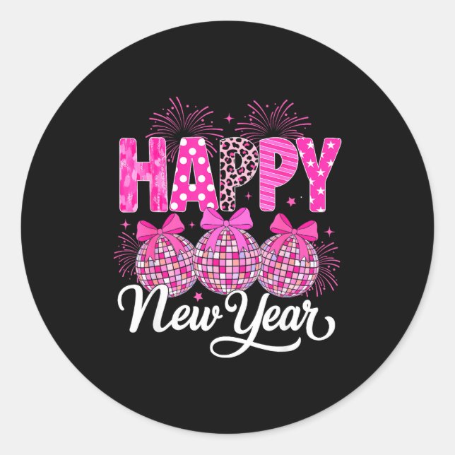 New Years Eve Party Countdown Happy New Year Firew Classic Round Sticker (Front)