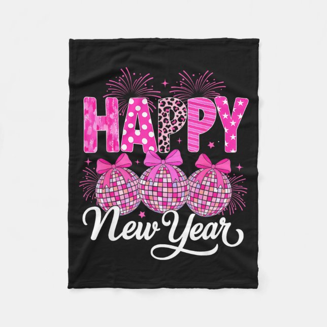 New Years Eve Party Countdown Happy New Year Firew Fleece Blanket (Front)