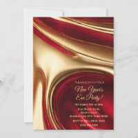 New Year's Eve Party-Elegant Ruby Red and Gold-