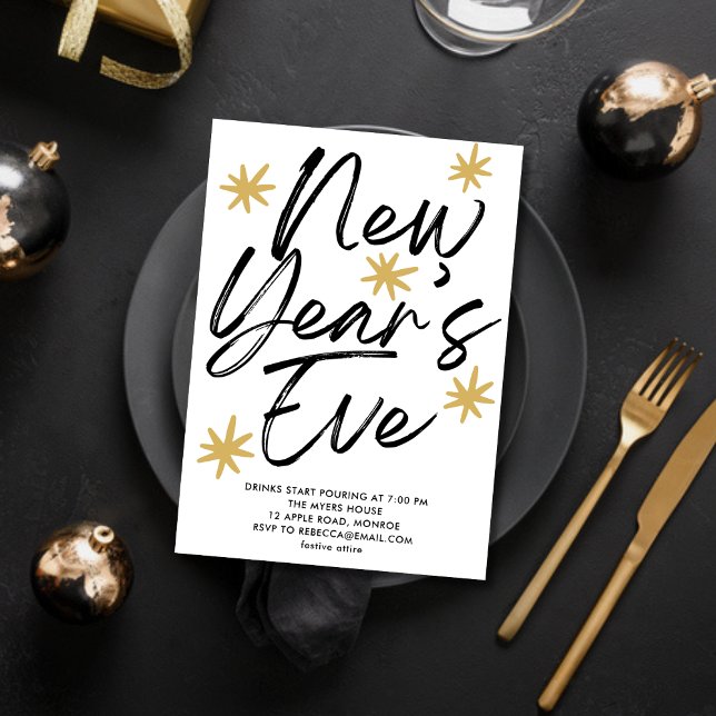 New Year's Eve Party Handwritten Invitation (Creator Uploaded)