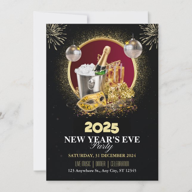 New Years Eve Party Invitation  (Front)