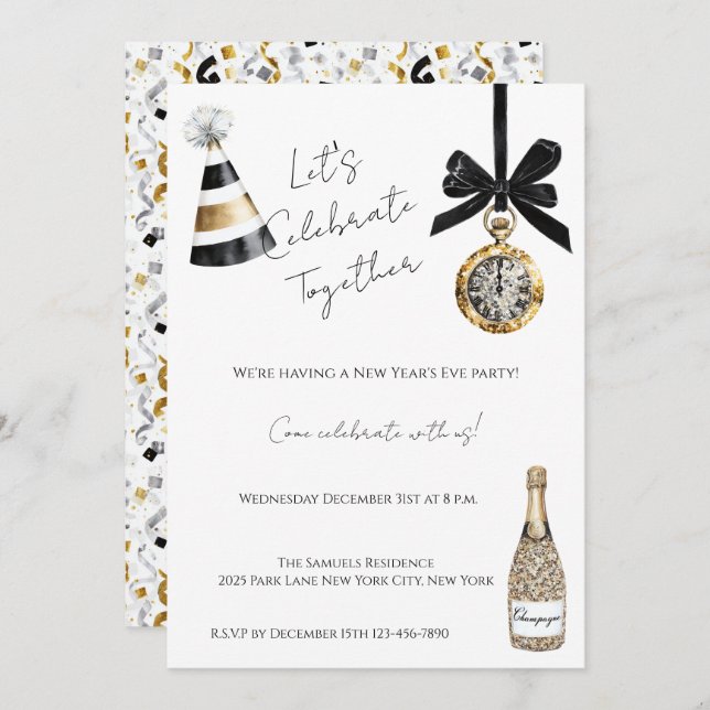 New Year's Eve Party Invitation (Front/Back)