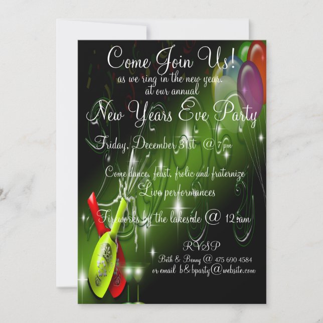 New Years Eve Party Invitation (Front)