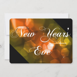 New Year's Eve Party Invitation Orange Bokeh 1