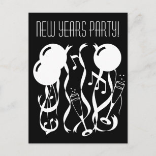 New Years eve party invitation postcards   Festive