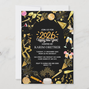 New Year's Eve Party Invitation Template, Theme N