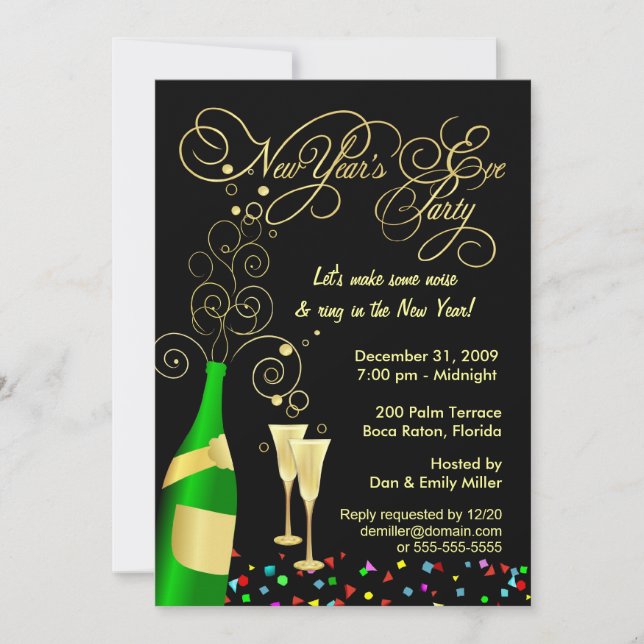 New Year's Eve Party Invitations (Front)